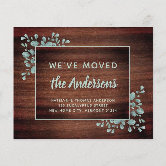 Budget Déplacement Faire-part Rustique Eucalyptus  (Devant)