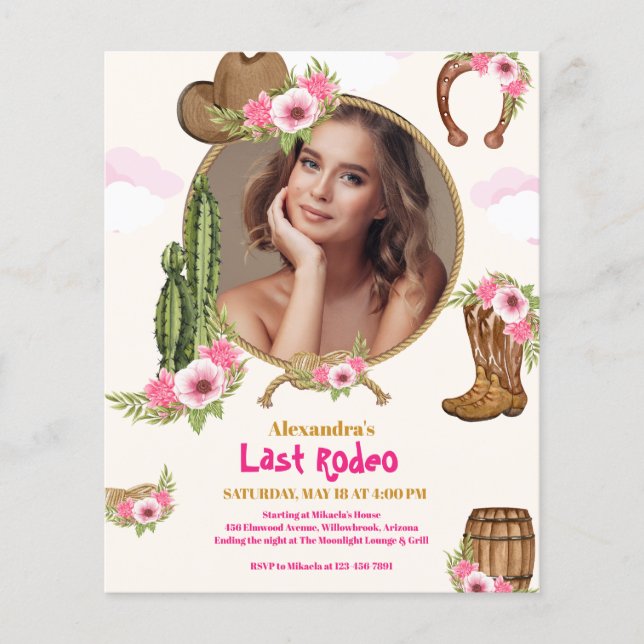 Budget Dernier Rodeo Cowgirl Fête des mariées phot (Devant)