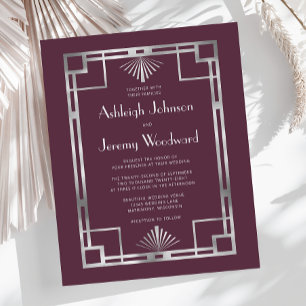 Budget des années 1920 Vintage Déco Burgundy Maria