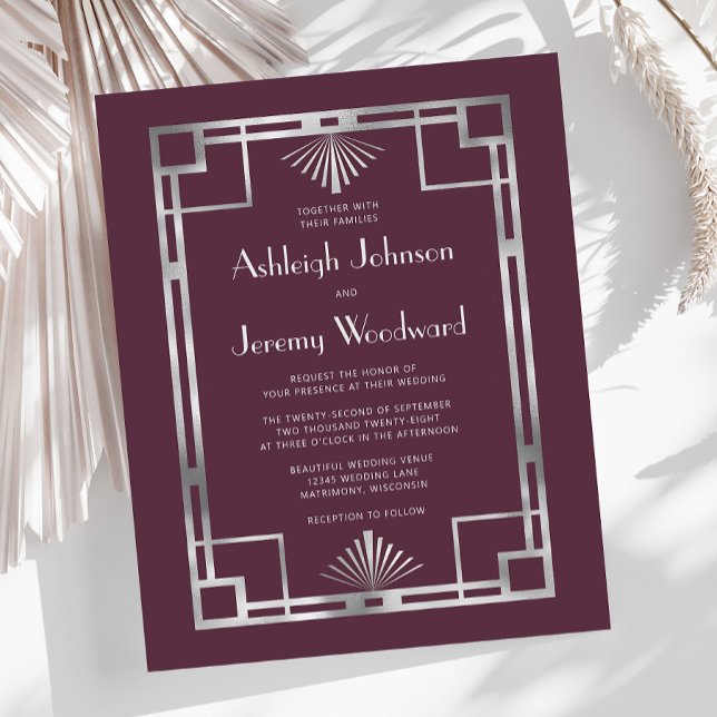 Budget des années 1920 Vintage Déco Burgundy Maria (Créateur téléchargé)