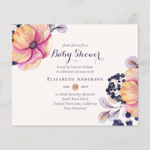 BUDGET DES Invitations Baby showers Floraux de la 