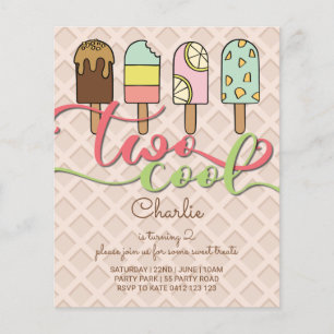 BUDGET Deux Cool Popsicle Invitation d'anniversair