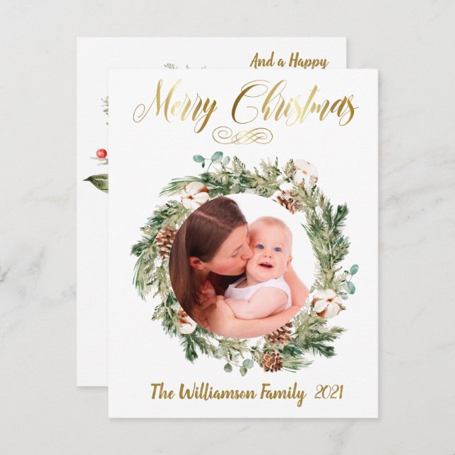 Budget Deux Photo Collage Or Joyeux Noël (Devant / Derrière)