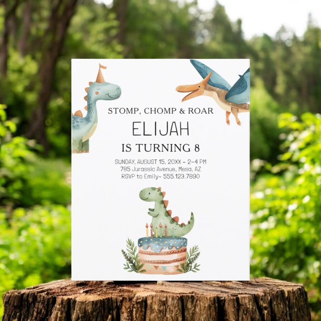 Budget Dinosaur Anniversaire Invitation de la fête (Créateur téléchargé)