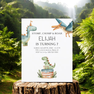 Budget Dinosaur Anniversaire Invitation de la fête