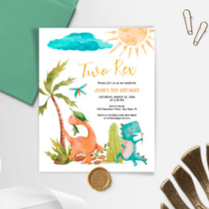 Budget Dinosaur Deux Rex Invitation Anniversaire