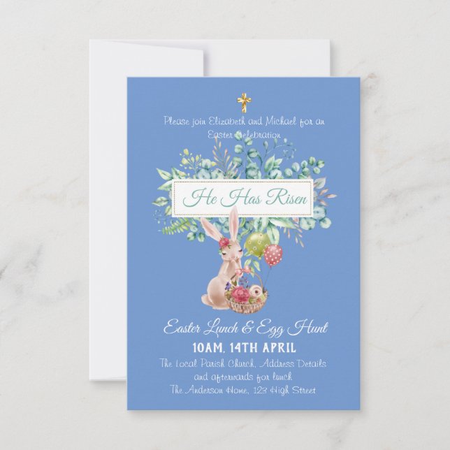 Budget d'invitation religieuse de Pâques (Devant)