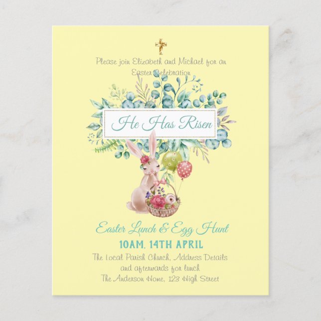 Budget d'invitation religieuse de Pâques (Devant)