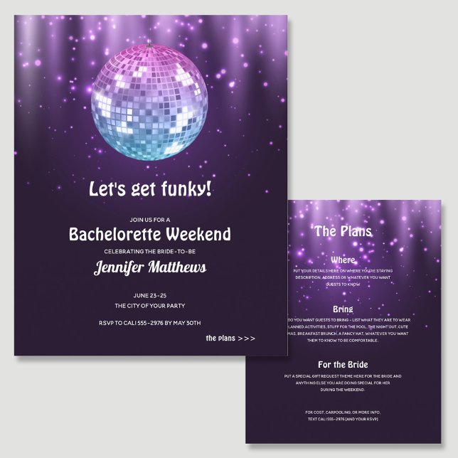 Budget Disco Bachelorette Fête Invitations (Créateur téléchargé)
