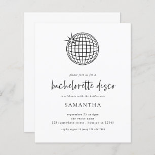 Budget Disco Ball Script Bachelorette Invitation