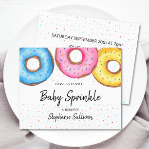 Budget Donuts Baby Sprinkl Invitation