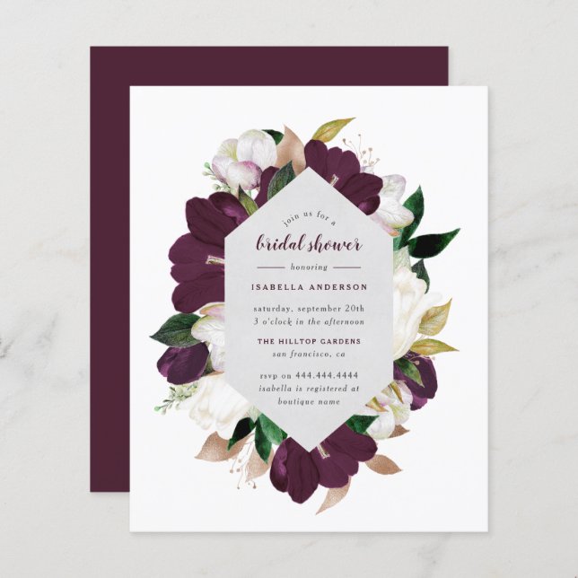 Budget Doré & Fleurs Violettes de Prunier Salle de (Devant / Derrière)