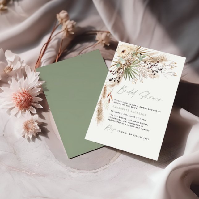 budget Douche nuptiale pampas gras invitation mode (Créateur téléchargé)