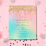 Budget Dripping Gold Parties scintillant Sweet 16<br><div class="desc">Conception de l'invitation Gold Parties scintillant Party Le modèle est configuré de sorte que tout ce que vous avez à faire est d'ajouter les détails de votre fête à. Des articles de papeterie et des articles de fête correspondants sont également disponibles.</div>