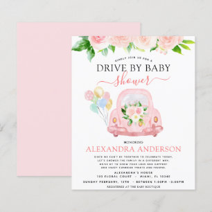 Budget Drive Par Baby shower Floral Blush Pink