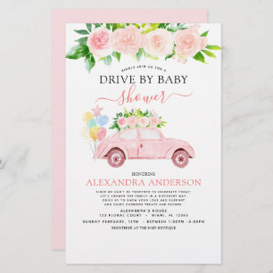 Budget Drive Par Baby shower Floral Blush Pink