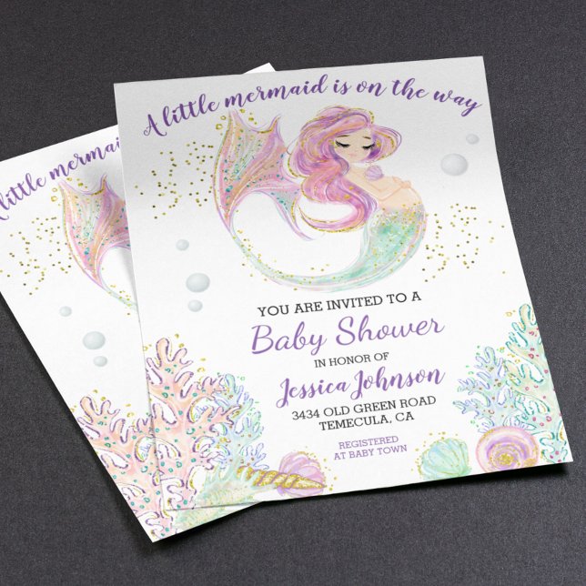Budget du Baby shower d'aquarelle de petite sirène (Créateur téléchargé)