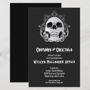 Budget du crâne gothique Halloween Invitations