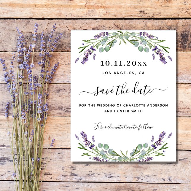 Budget du mariage Lavender eucalyptus enregistrer  (Créateur téléchargé)