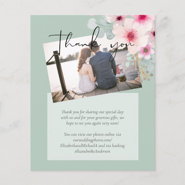 Budget du script de Mariage floral rose vif (Devant)