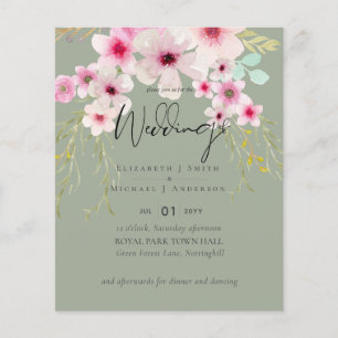Budget du script de Mariage floral rose vif