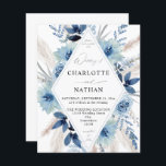 Budget Dusty Blue Boho Floral Mariage<br><div class="desc">** LE PAPIER SATIN EST PAPIER MINCE. METTEZ À NIVEAU LE PAPIER POUR UN PAPIER PLUS ÉPAISSE. A UNE OPTION POUR ENVELOPPES. *** Économisez de l'argent sur les invitations avec cette petite invitation qui a une option pour les enveloppes. Préparez vos invités pour le mariage extraordinaire avec votre Faire-part de...</div>
