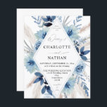 Budget Dusty Blue Boho Floral Mariage<br><div class="desc">** LE PAPIER SATIN EST PAPIER MINCE. METTEZ À NIVEAU LE PAPIER POUR UN PAPIER PLUS ÉPAISSE. A UNE OPTION POUR ENVELOPPES. *** Économisez de l'argent sur les invitations avec cette petite invitation qui a une option pour les enveloppes. Préparez vos invités pour le mariage extraordinaire avec votre Faire-part de...</div>