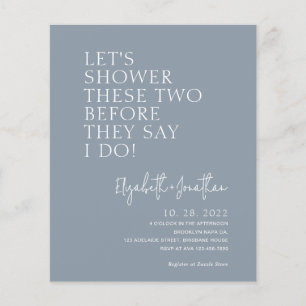 Budget Dusty Blue Couple Shower Invitation