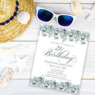 Budget Dusty Blue Floral 21e anniversaire Invitati