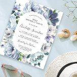 Budget Dusty Blue Floral 30e anniversaire Invitati<br><div class="desc">Peonies bleues,  roses et fleurs sauvages forment un très joli cadre floral autour des détails de votre fête d'anniversaire.</div>