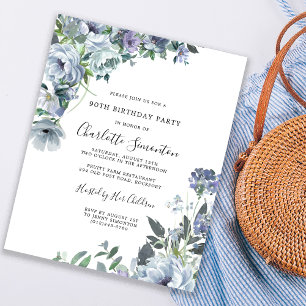 Budget Dusty Blue Floral 90e anniversaire Invitati