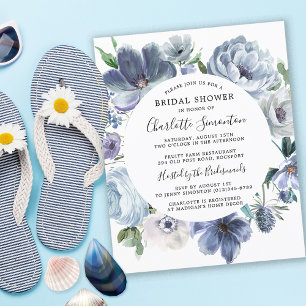 Budget Dusty Blue Floral Fête des mariées Invitati