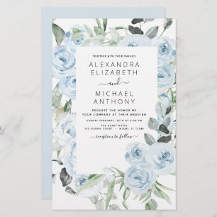 Budget Dusty Blue Floral Mariage