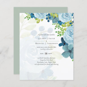 Budget Dusty Blue Floral Mariage
