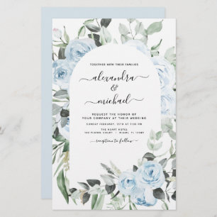 Budget Dusty Blue Floral Mariage
