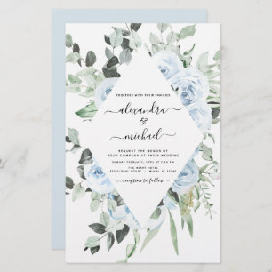Budget Dusty Blue Floral Mariage