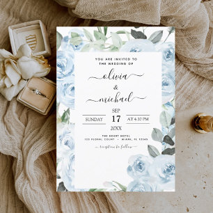 Budget Dusty Blue Floral Mariage