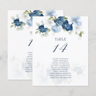 Budget Dusty Blue Floral Numéro de table et siège