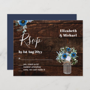 BUDGET Dusty Blue Floral RSVP Rustique Mariage