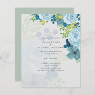 Budget Dusty Blue Flowers Sage Mariage