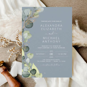Budget Dusty Blue Greenery Eucalyptus Mariage