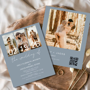 Budget Dusty Blue Le Mariage de Photo Code QR