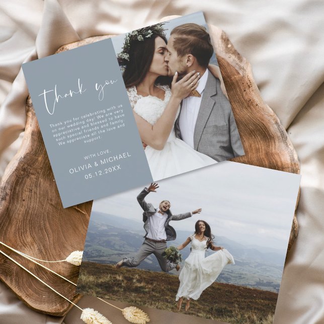 Budget Dusty Blue Mariage photo Merci (Créateur téléchargé)