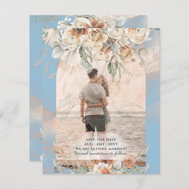 BUDGET Dusty Blue Pampas Grass Mariage (Devant / Derrière)