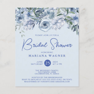 Budget Dusty Blue Romantic Floral Fête des mariées