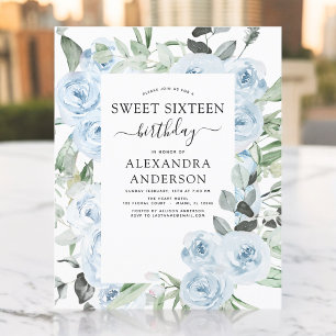 Budget Dusty Blue Sweet sixteen fête d'anniversair