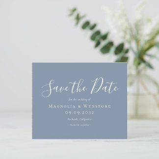 BUDGET Dusty Blue Wedding Enregistrer La Date
