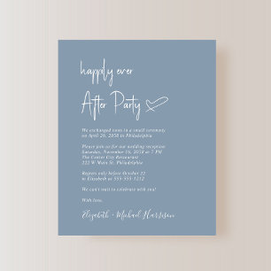 Budget Dusty Blue Wedding Réception Invitation