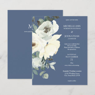 Budget Dusty Blue & White sur Blue Floral Mariage