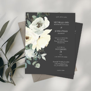 Budget Dusty Blue & White sur Grey Floral Mariage